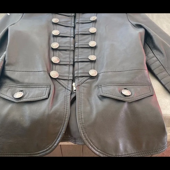 Military style genuine leather jacket - Picture 4 of 6